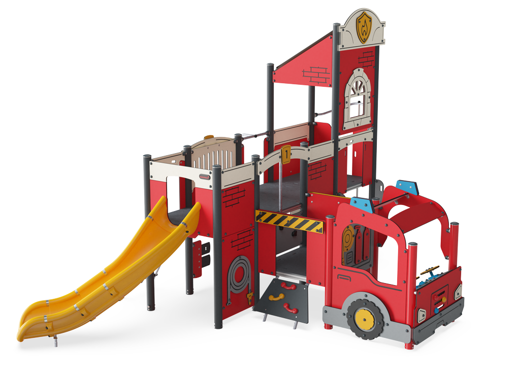 Feuerwache mit Feuerwehrwagen PCM52121 Ansicht 2