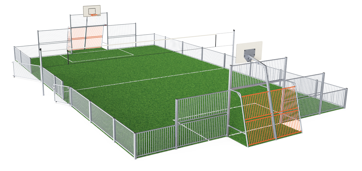 MUGA, 13 x 21 m, Seitenhöhe 1 m, Stahl FRE600601 Ansicht 2