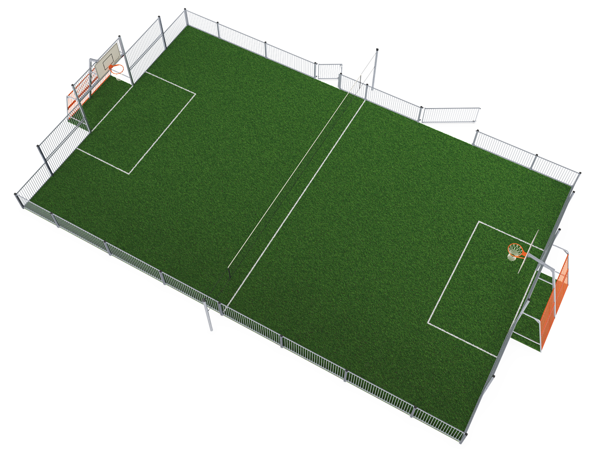 MUGA, 13 x 21 m, Seitenhöhe 1 m, Stahl FRE600601 Ansicht 3