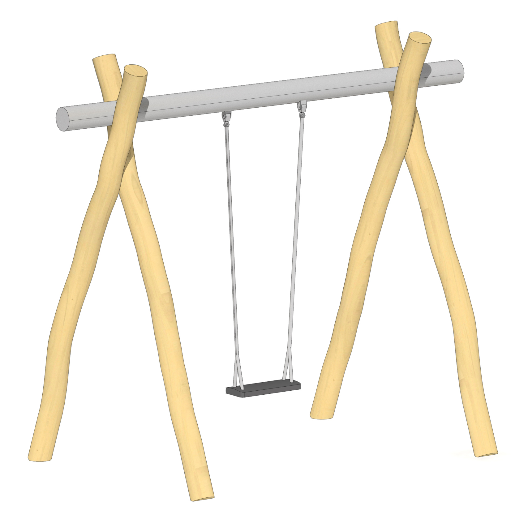 Schaukel 1-fach LH210cm, Querrohr Stahl verzinkt Ansicht 2
