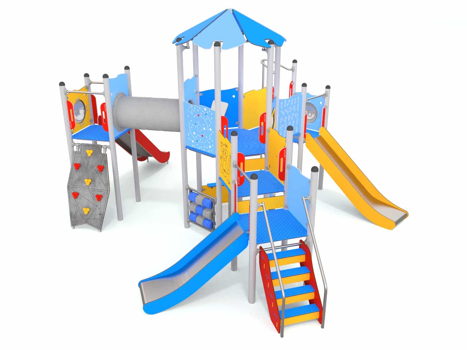 Turmset mit Rutschen für den Spielplatz Ansicht 2