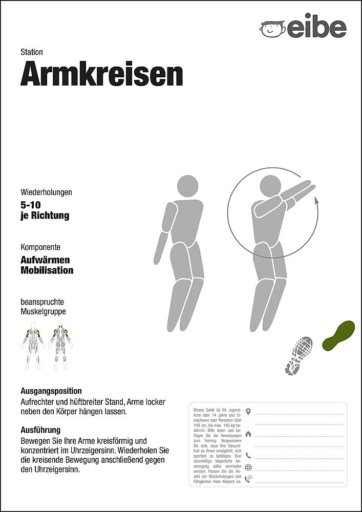 Trimm-dich-Pfad Trainingsschild Armkreisen Ansicht 5