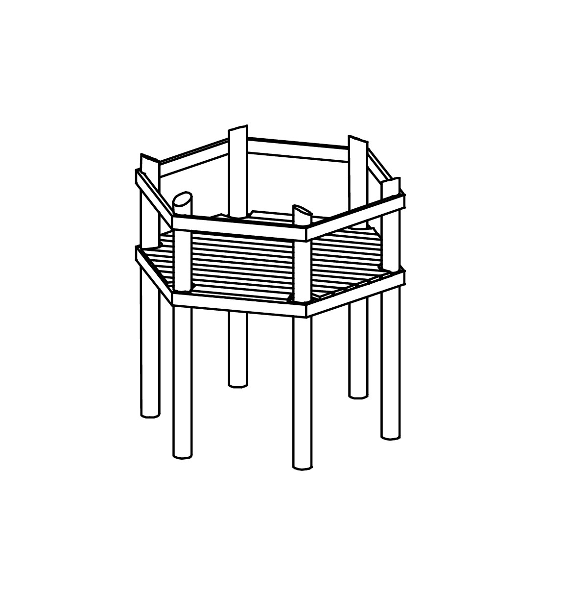 Sechseckplattform Ansicht 2
