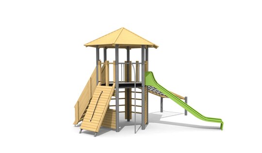 Spielturm Hagendorn 1 classic steel Ansicht 2