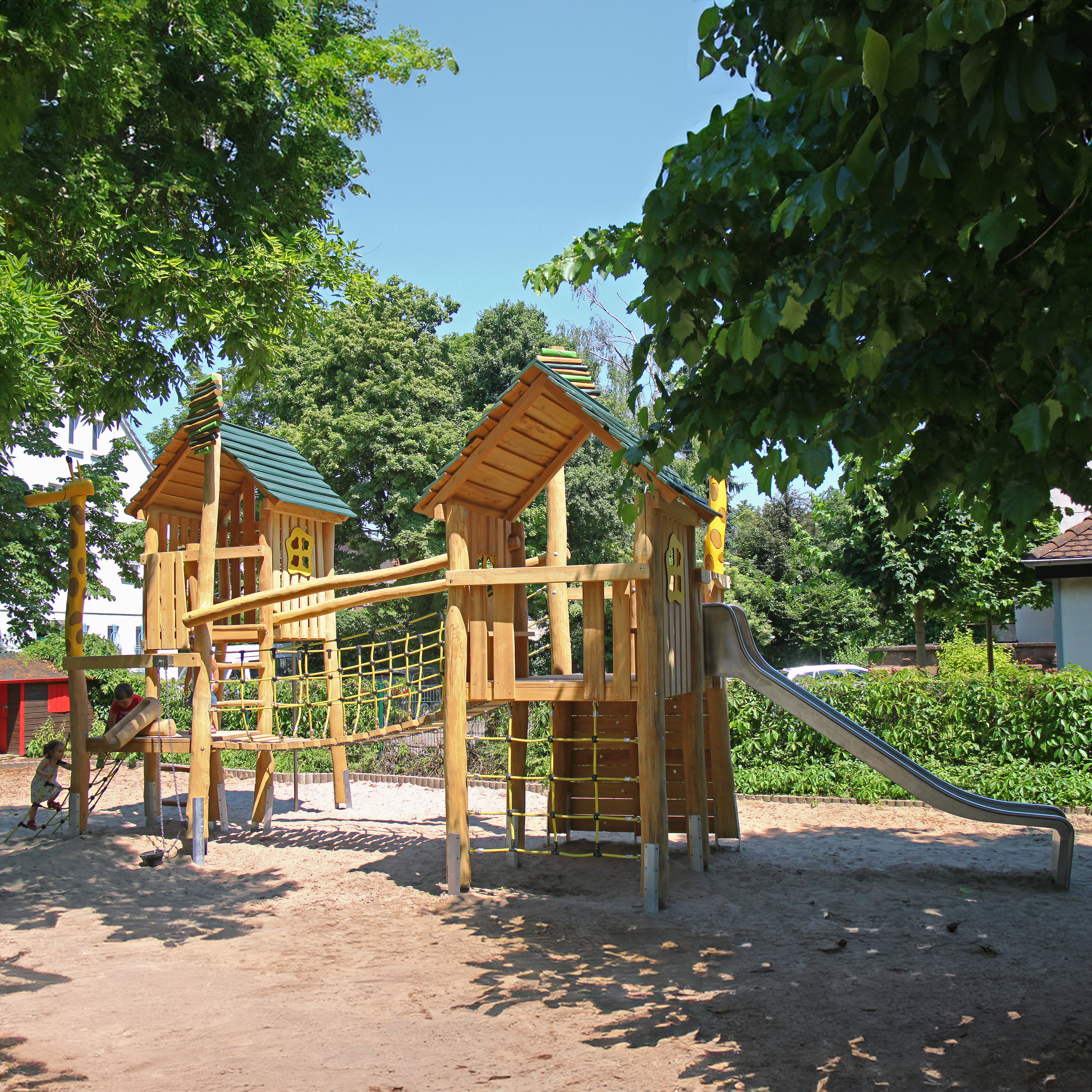 Pfahlsiedlung Giraffen-Park Worms Ansicht 2