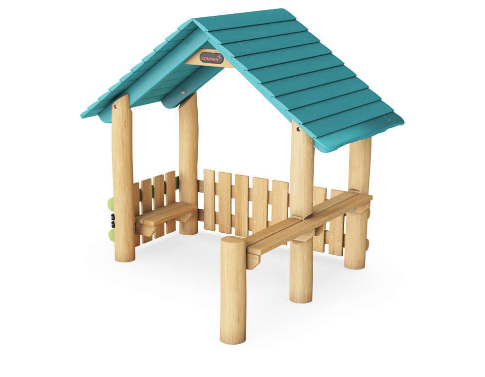 Spielhütte mit 2 Seiten & Tresen NRO413 Ansicht 2