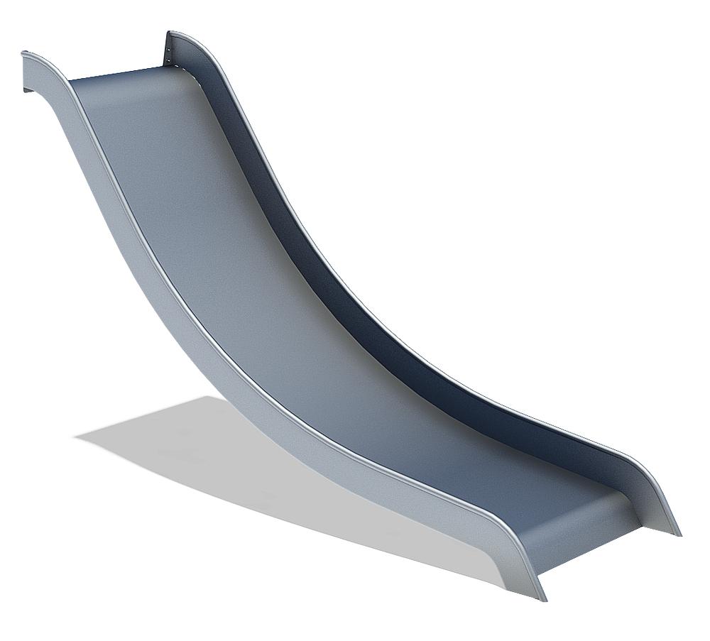 Anbaurutsche steil breit PH 195 cm, V2A, eibe