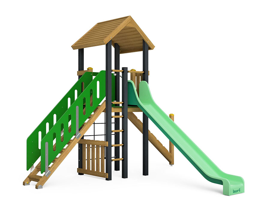 Spielturm-Kombination Eco/Aluminium Ansicht 2