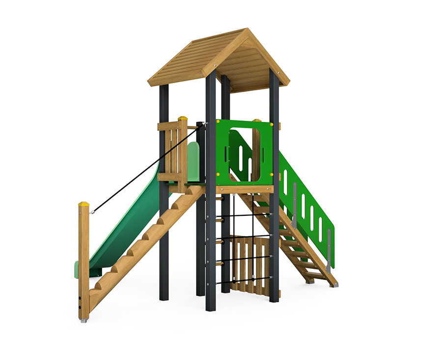 Spielturm-Kombination Eco/Aluminium Ansicht 3