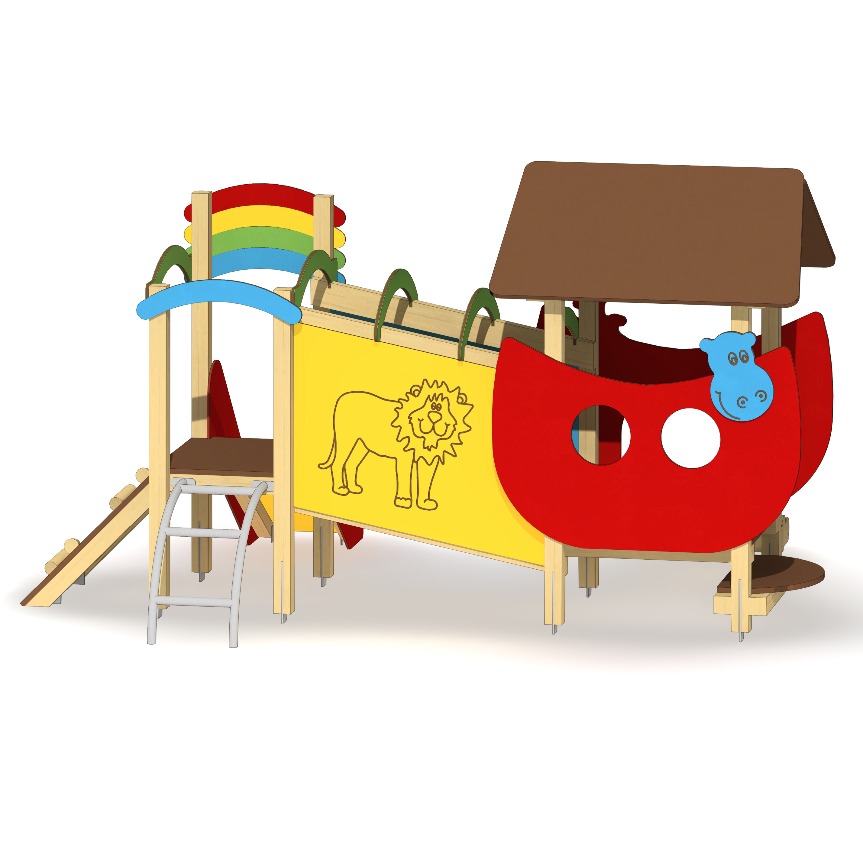 Minispielanlage Arche Noah mit Kriechbrücke Ansicht 2