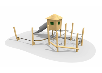 Netzhütte Kletterlandschaft 2 mit Pyramidendach Ansicht 6