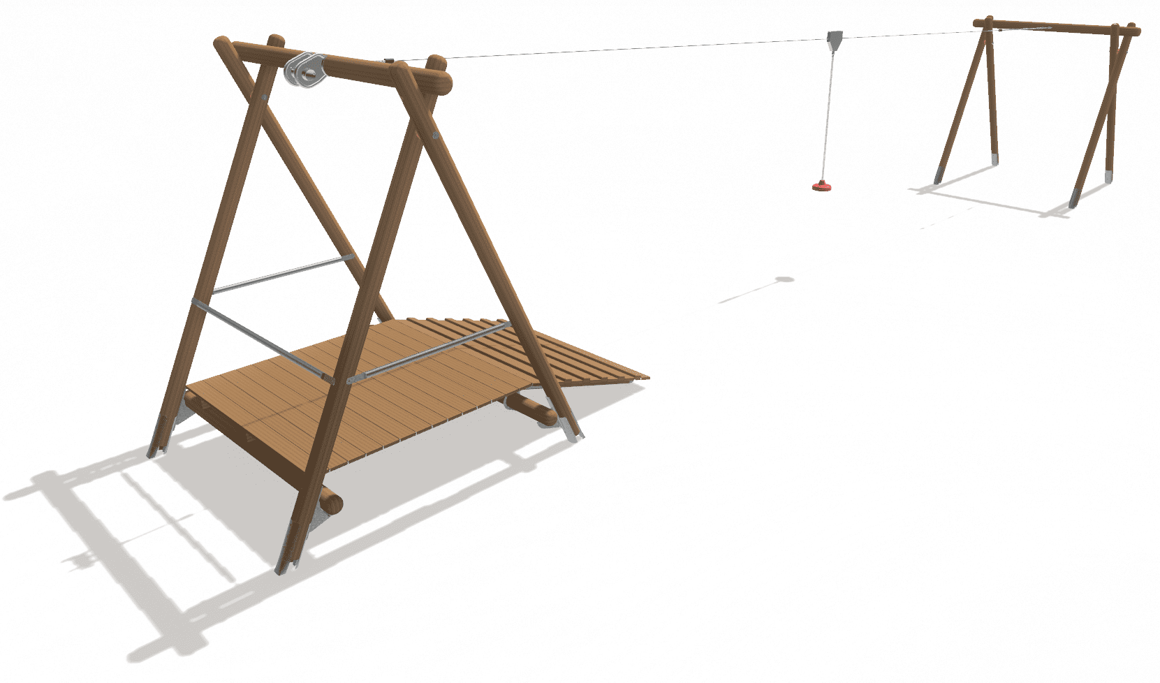 Seilbahn aus Rundholz 15 m Ansicht 3