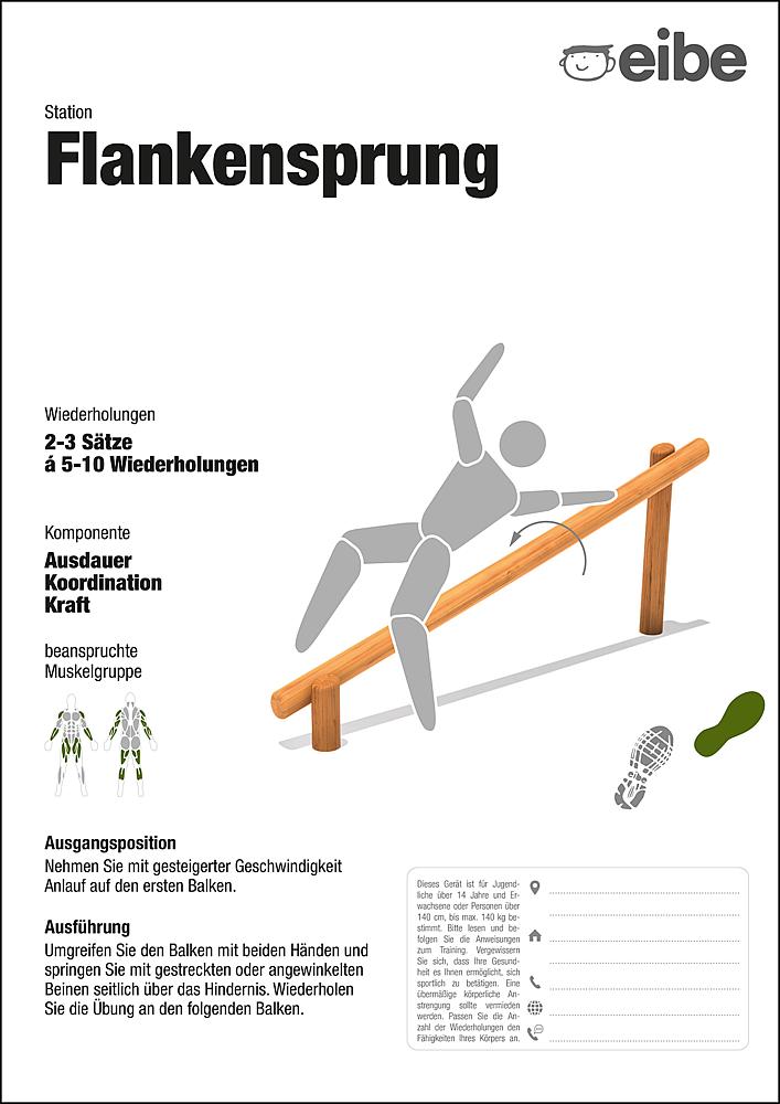 Trimm-dich-Pfad Trainingsschild Flankensprung Ansicht 5