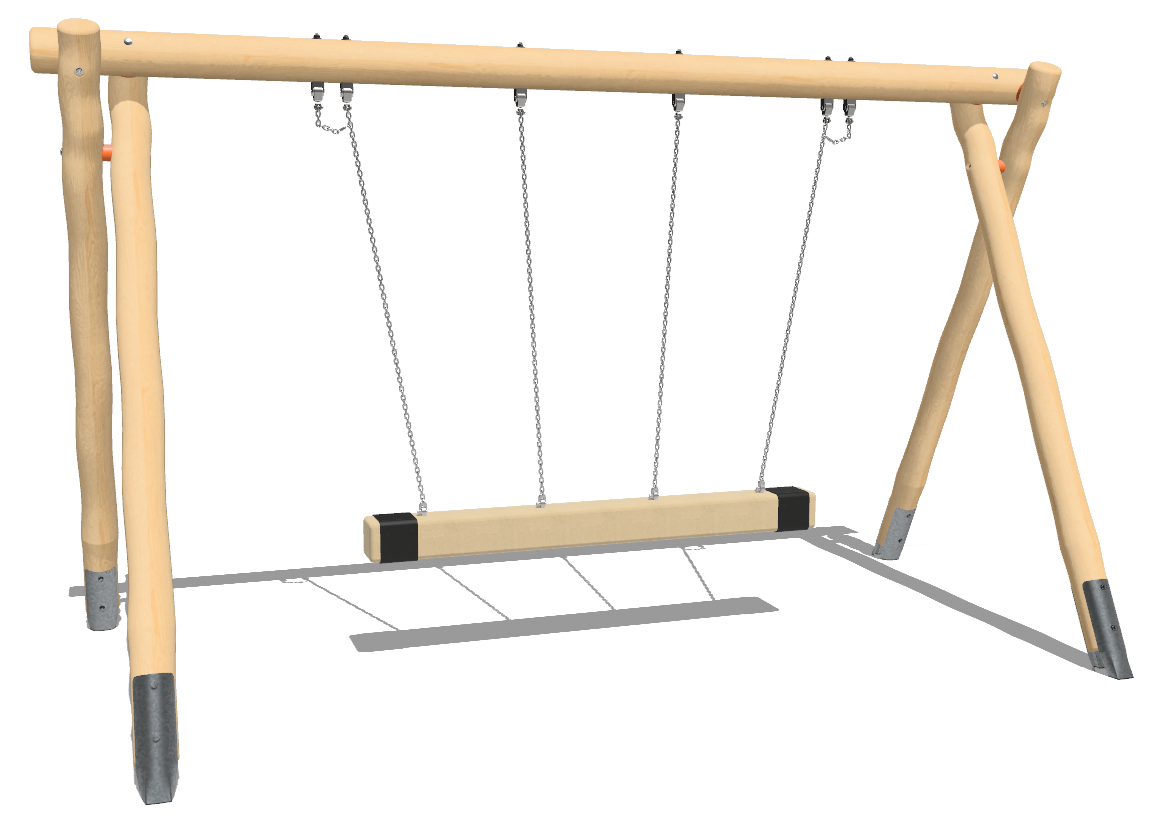 Trio-Schaukel aus Edelkastanie Ansicht 4
