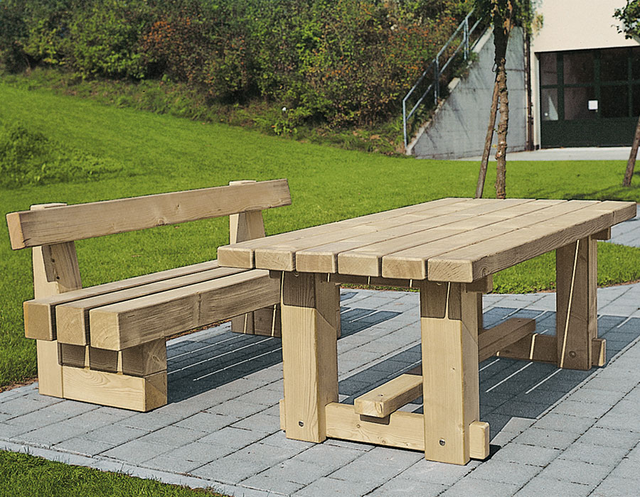 Parktisch Massiv Kiefer Ansicht 3
