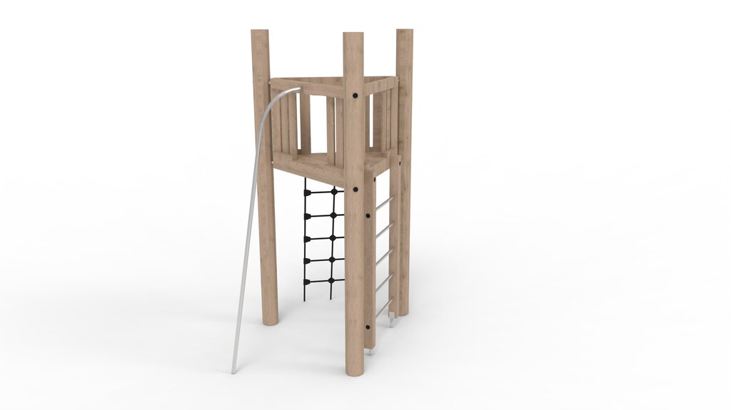 Kletterturm System 3 mit Boden Ansicht 2