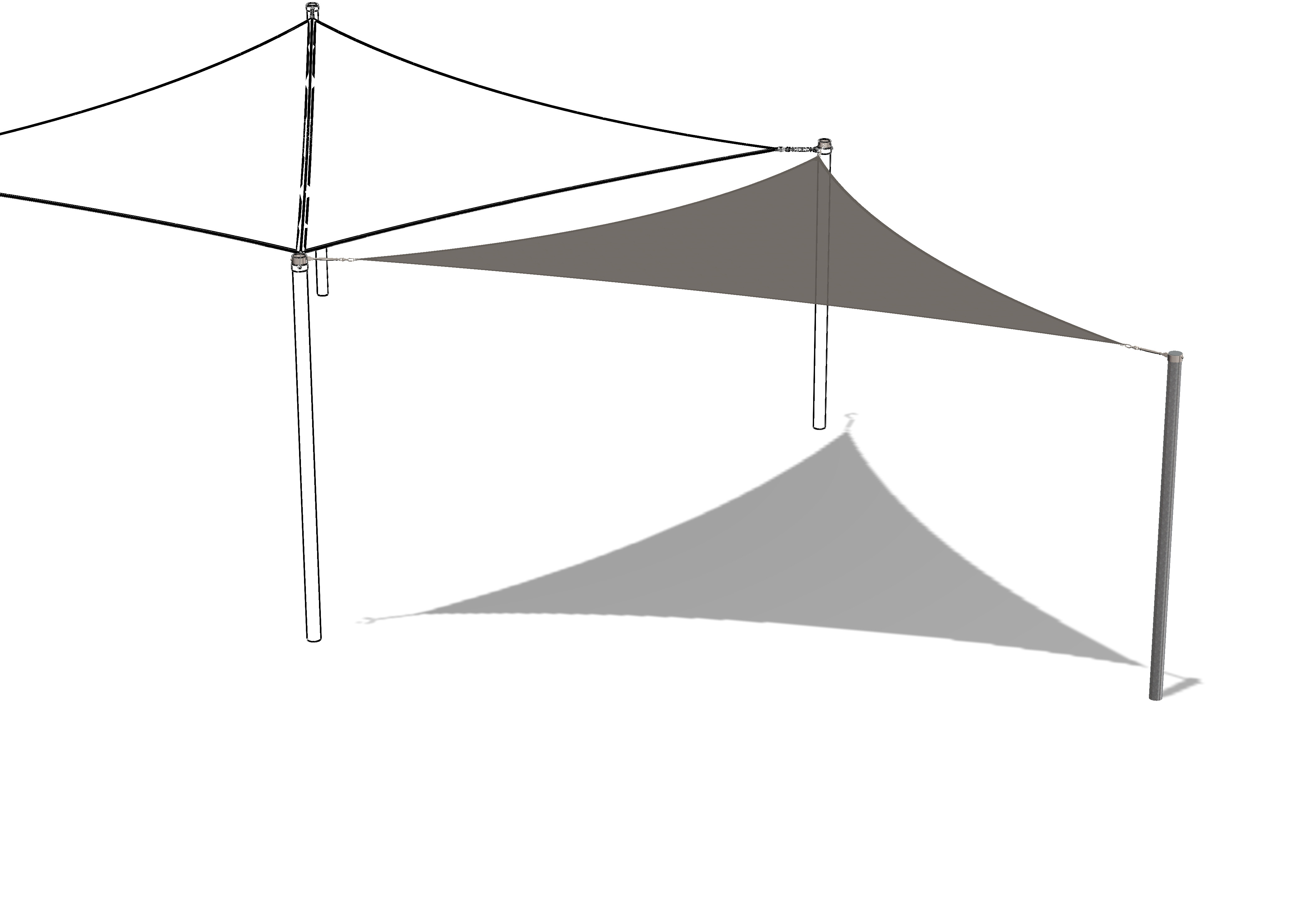 Feststehender/Temporärer Sonnenschutz, 6 x 6 x 6 m Ansicht 2