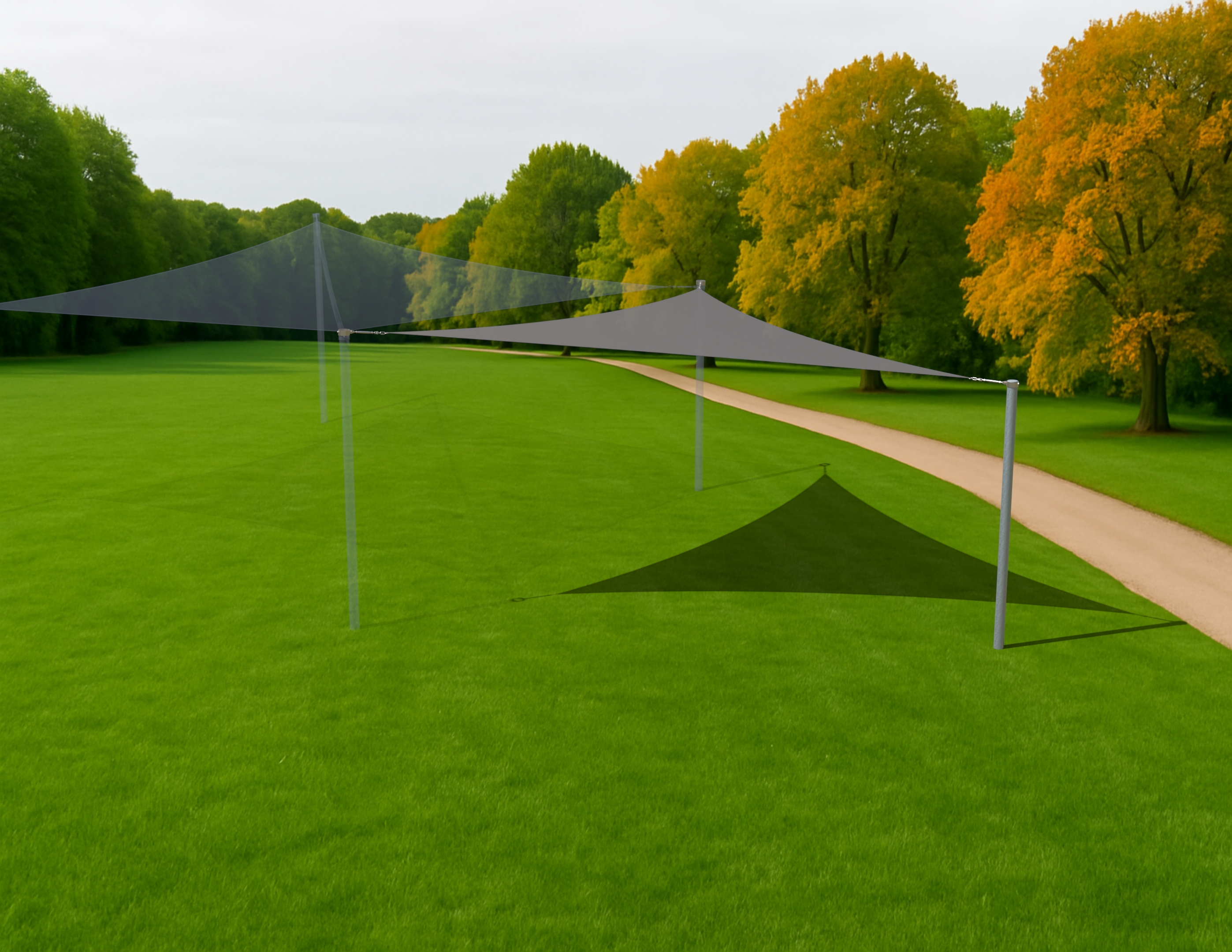 Feststehender/Temporärer Sonnenschutz, 6 x 6 x 6 m Ansicht 4