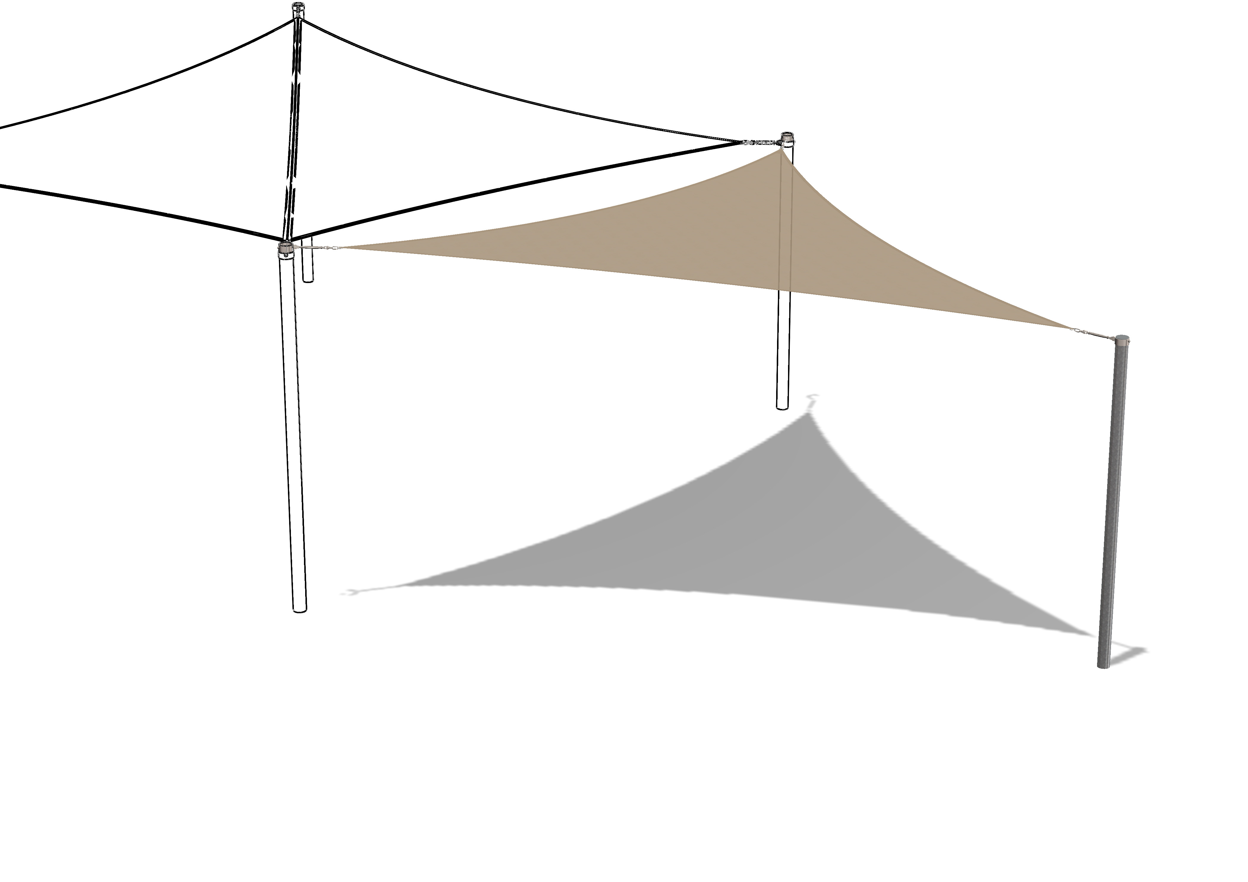 Feststehender/Temporärer Sonnenschutz, 6 x 6 x 6 m Ansicht 5