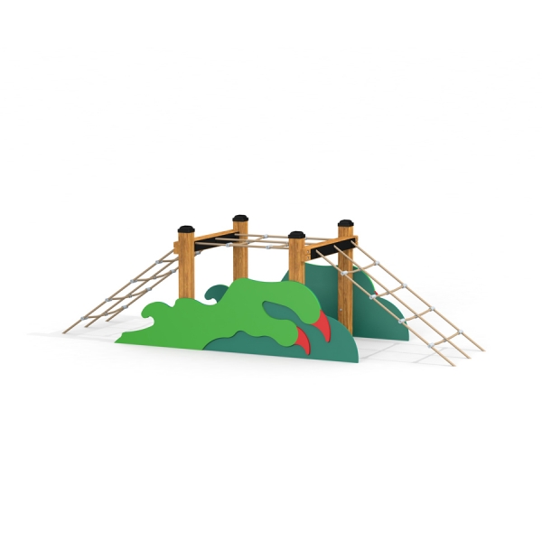 Horizontales Kletternetz mit Drachenschwanz Ansicht 2