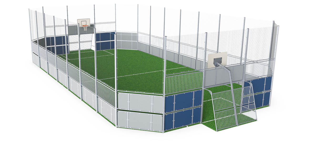 MUGA, 12 x 24 m, Seitenhöhe 5 m; Platten-Design FRE600202 Ansicht 2