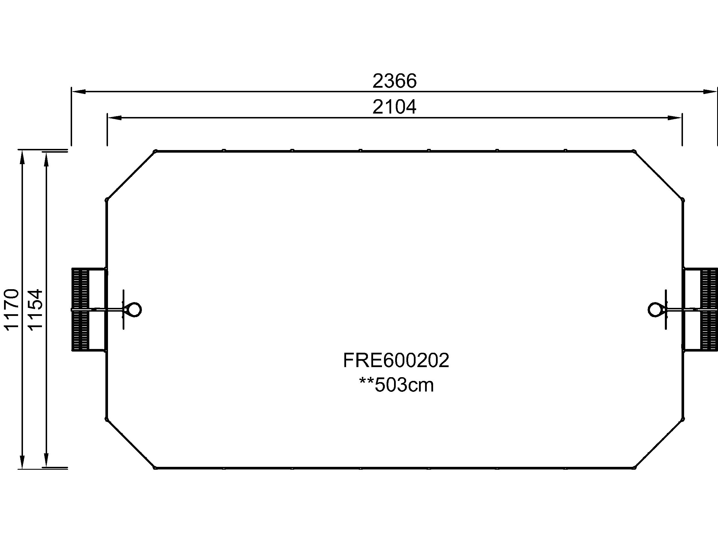 MUGA, 12 x 24 m, Seitenhöhe 5 m; Platten-Design FRE600202 Ansicht 6