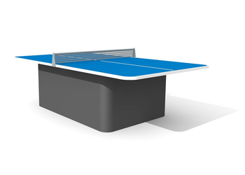 Tischtennis Beton gerundet, Stahlgestell blau Ansicht 4