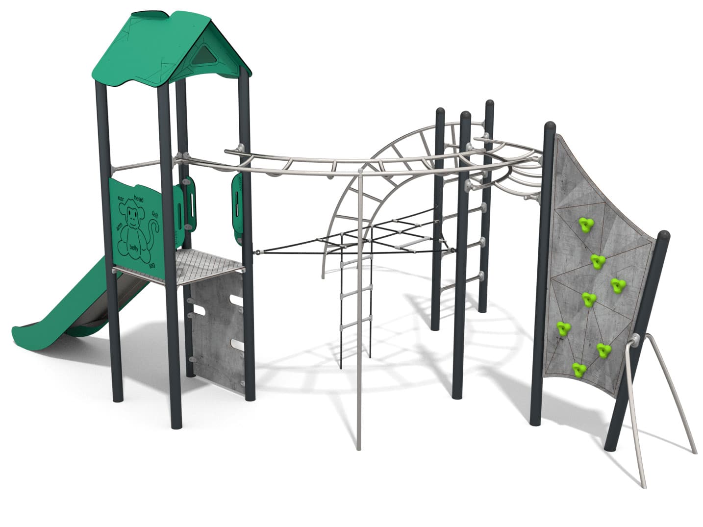 Turmset mit Kletterwand für den Spielplatz Ansicht 3