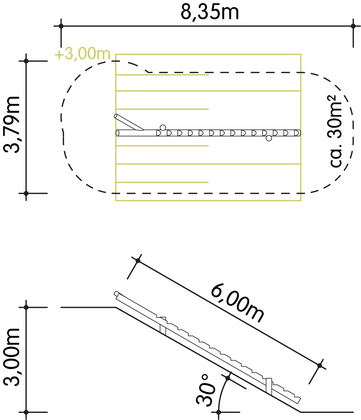 Stammtreppe mit Gabel 6m Ansicht 4