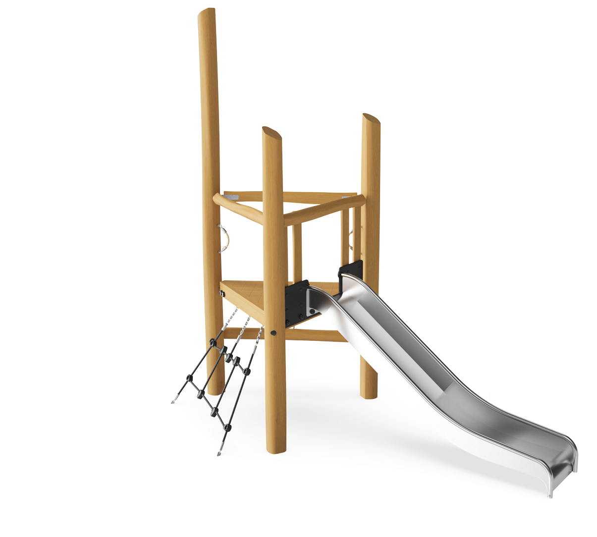1-Turm-Spielanlage mit Edelstahlrutsche NRO1003 Ansicht 2