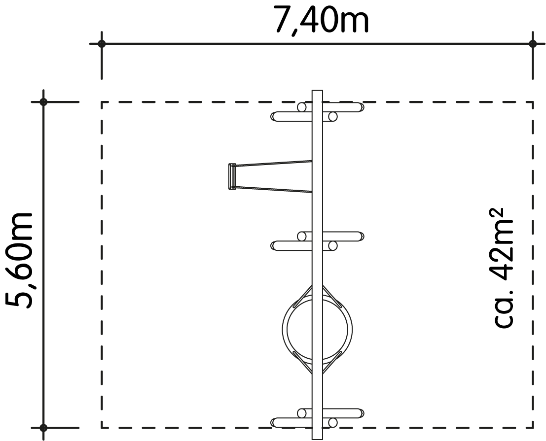 Schaukel-Nestkorb-Kombi 1-fach LH210cm Ansicht 6