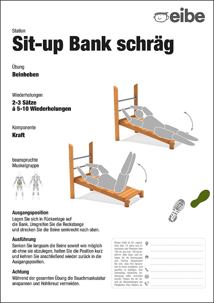 Trimm-dich-Pfad Trainingsschild Bauchtrainer schräg Ansicht 5