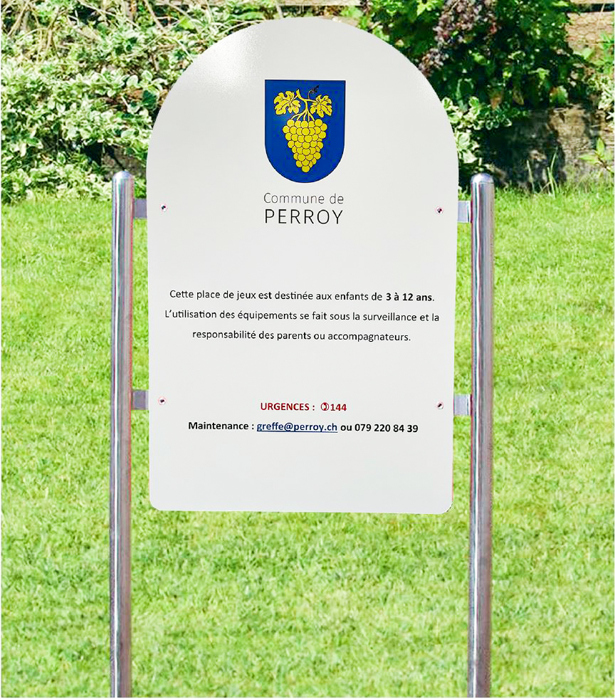 Informationstafel mit zwei bedruckten Aluminiumplatten Ansicht 4