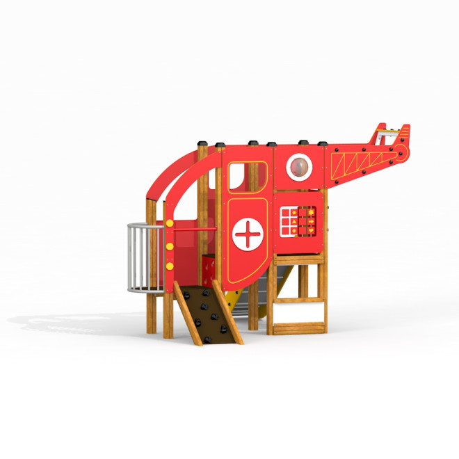 Helicopter Spielhaus mit Rutsche Ansicht 2