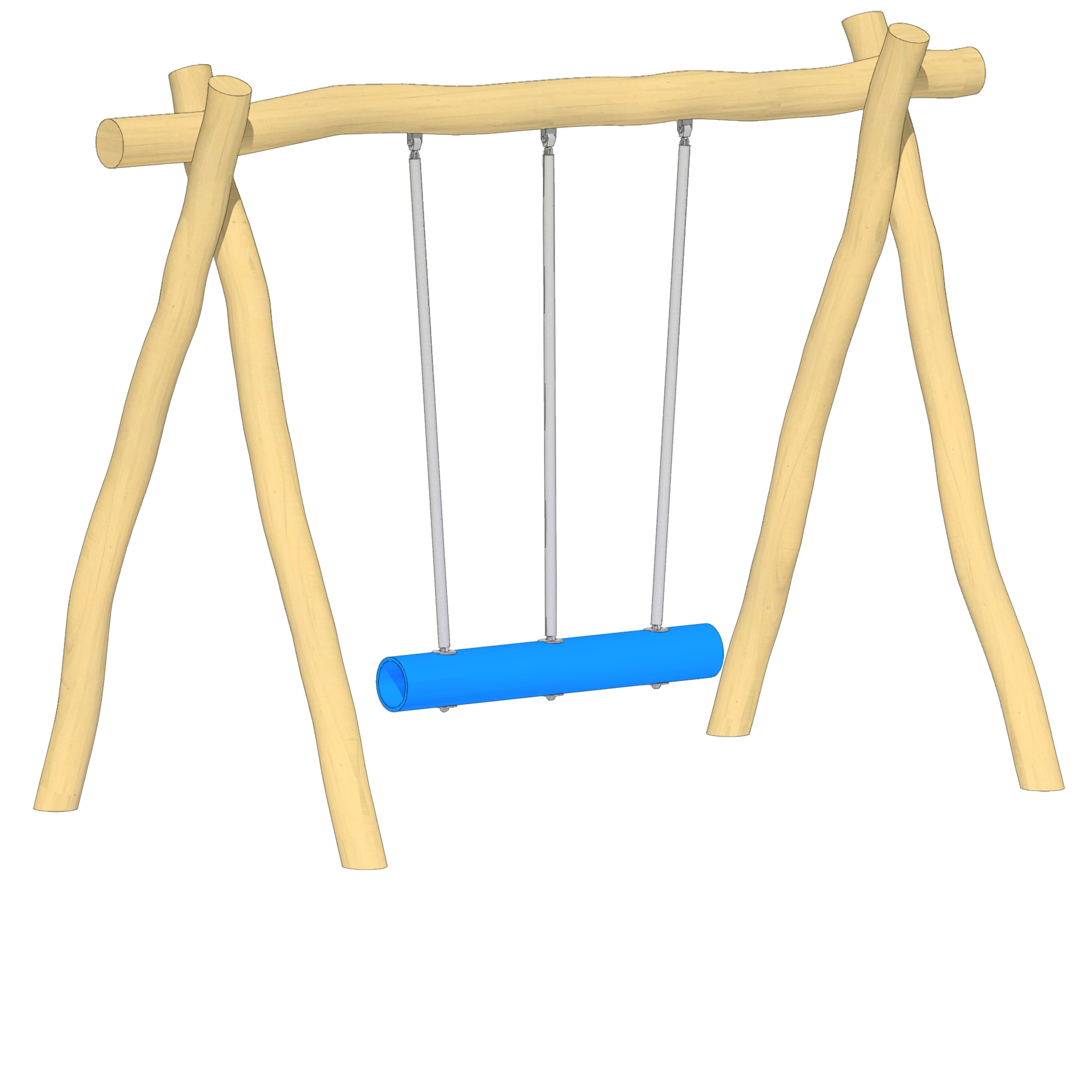 Duoschaukel LH250cm mit Gummirohrsitz Ansicht 2