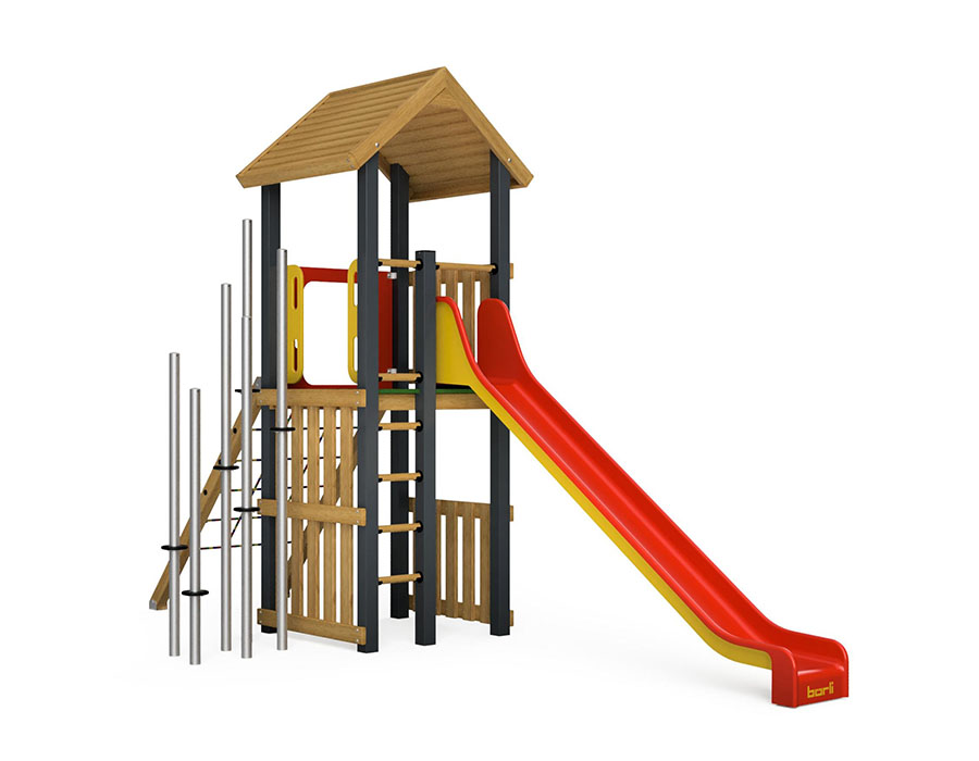 Spielturm-Kombination Eco/Aluminium Ansicht 2