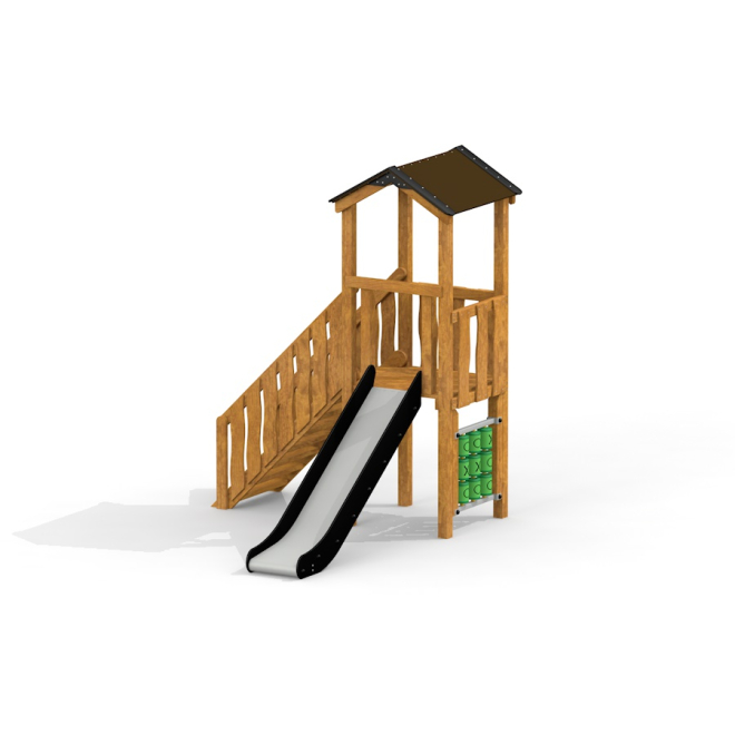 Spielturm mit Rutsche Ansicht 2