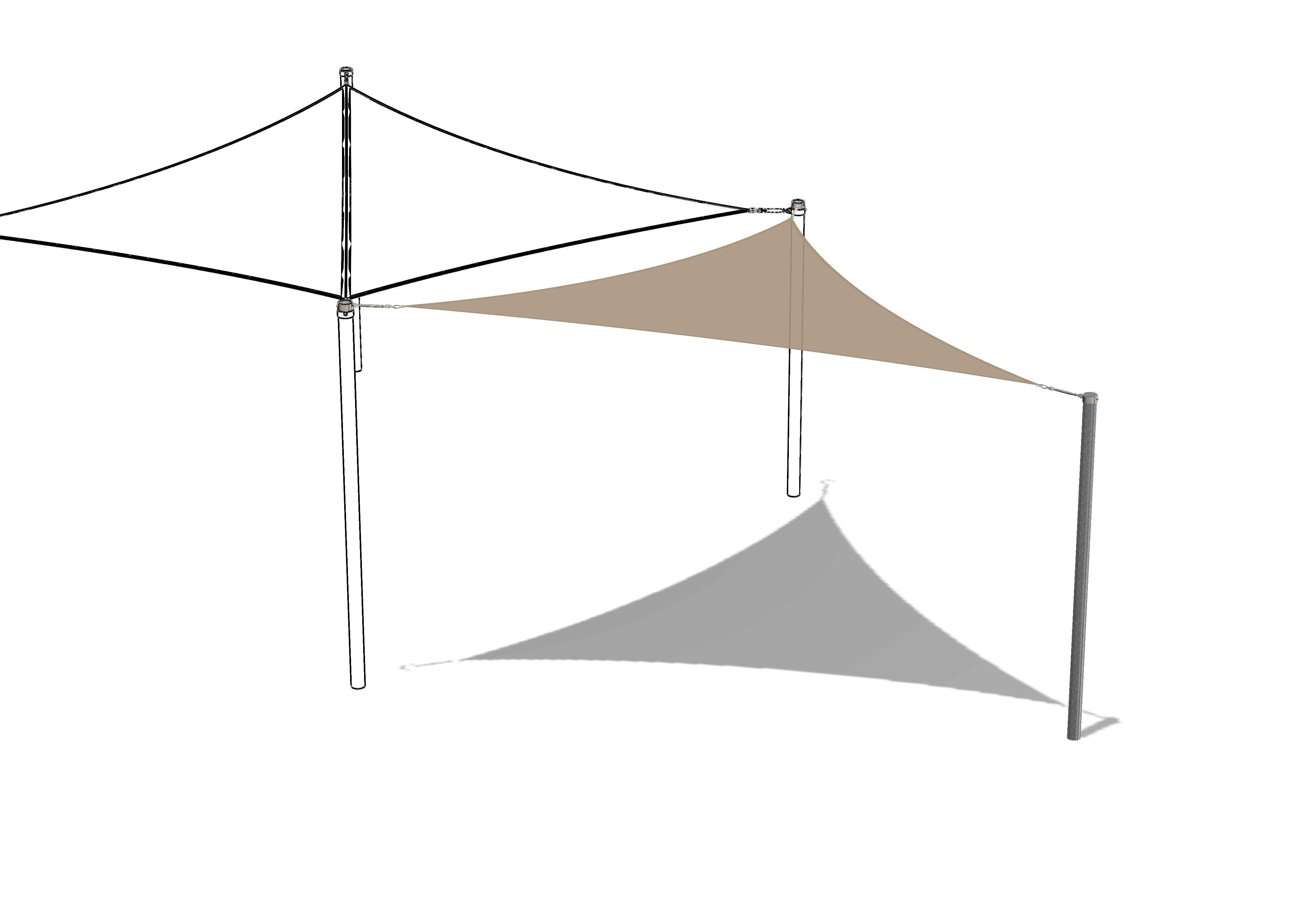 Feststehender/Temporärer Sonnenschutz, 5 x 5 x 5 m Ansicht 2