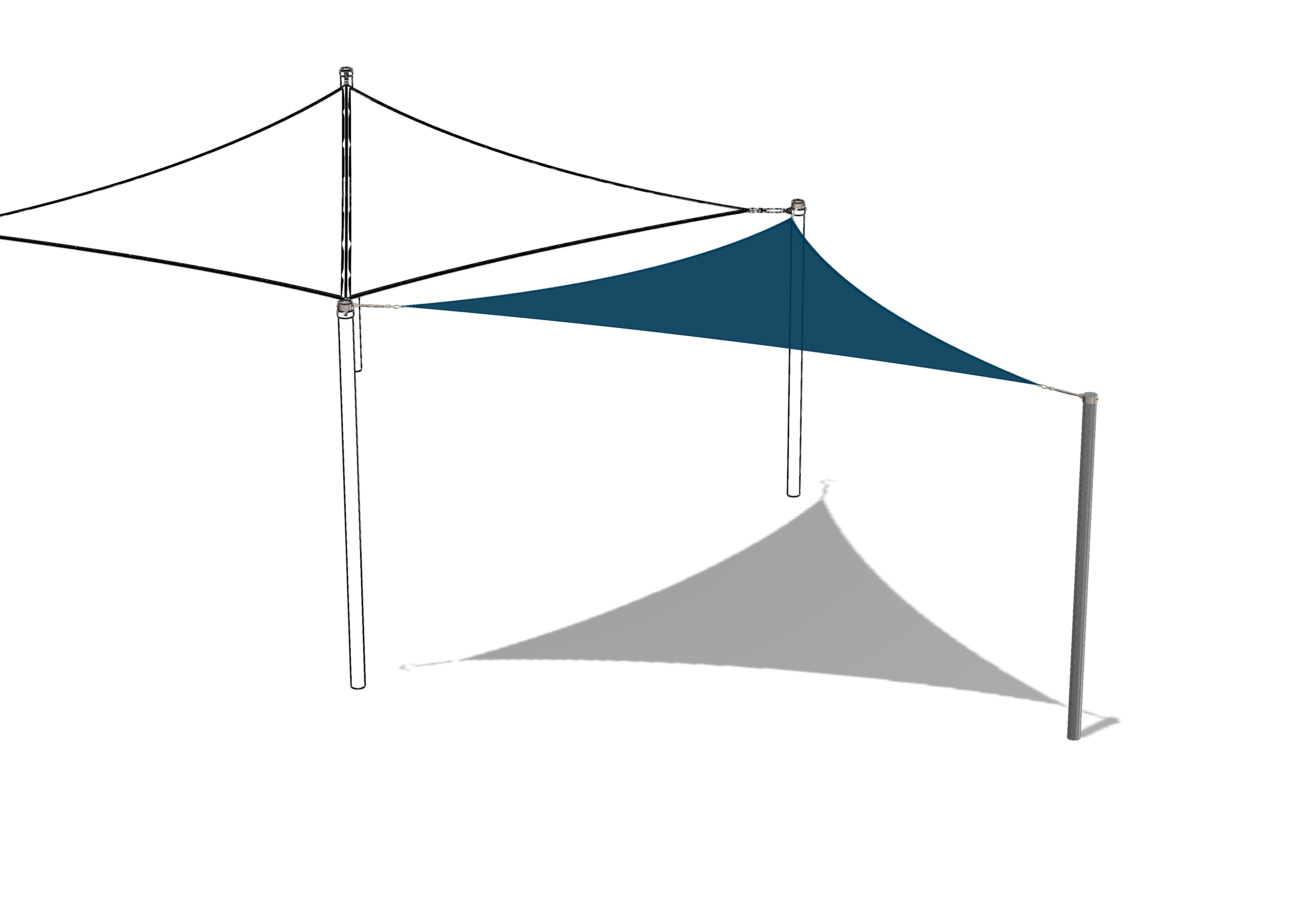 Feststehender/Temporärer Sonnenschutz, 5 x 5 x 5 m Ansicht 4