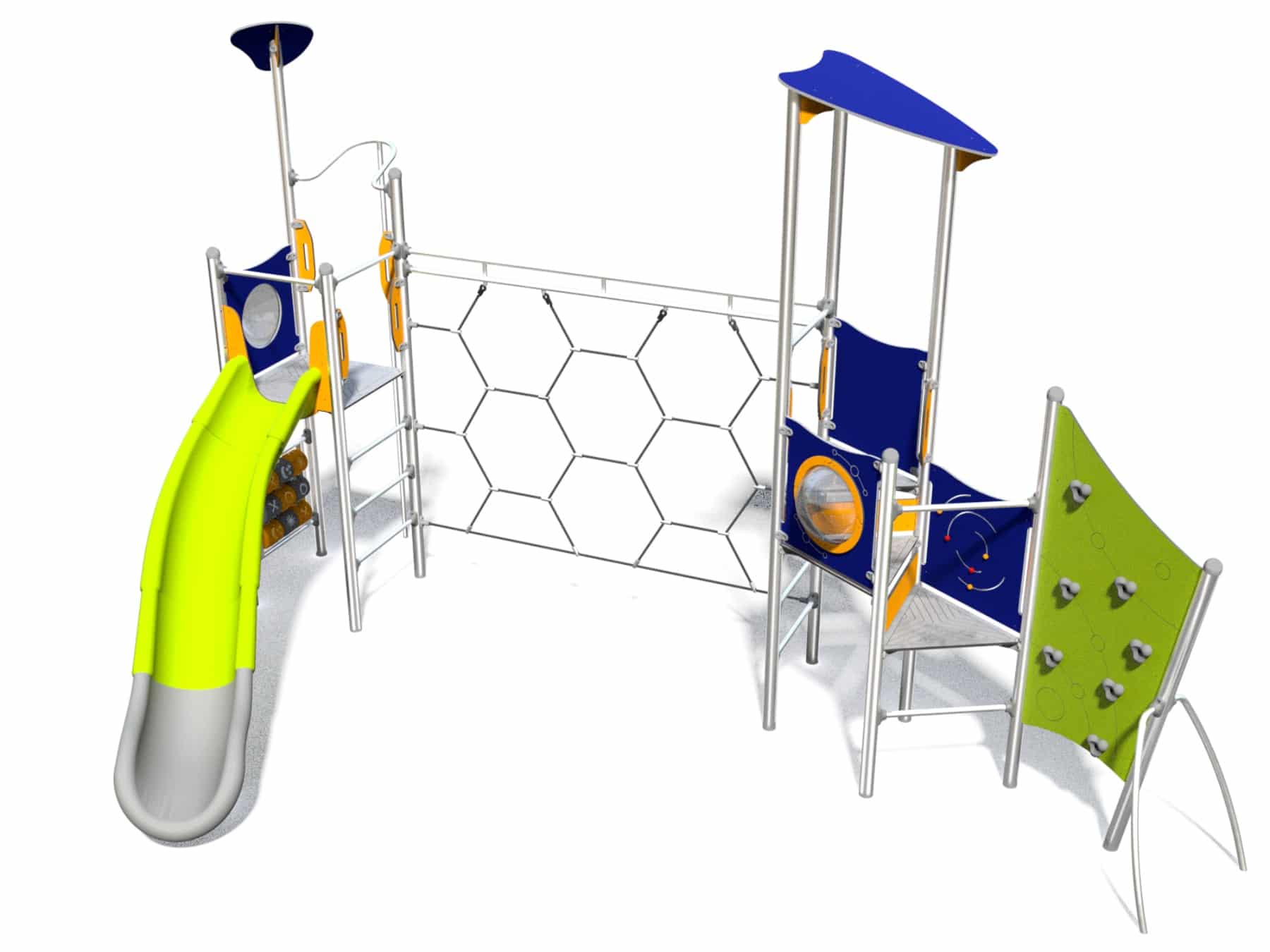 Zweitürmer-Set mit Rutsche und Linarium für Spielplatz Ansicht 2