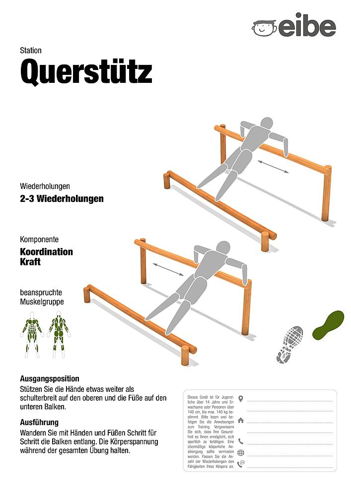 Trimm-dich-Pfad Trainingsschild Querstütz Ansicht 5