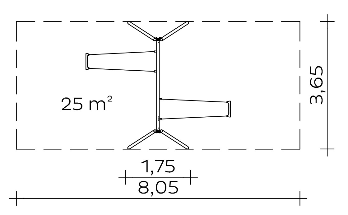Standardschaukel (2,50) Edelstahl Ansicht 3