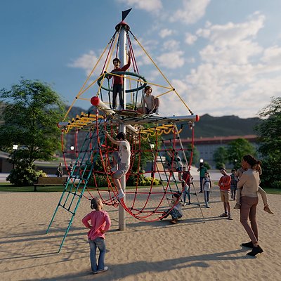 Huck Seilspielgeräte Piratenturm „Störtebecker“ Ansicht 2
