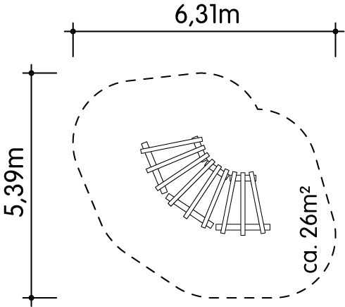 Sprossensteg Viertelkreis Ansicht 4