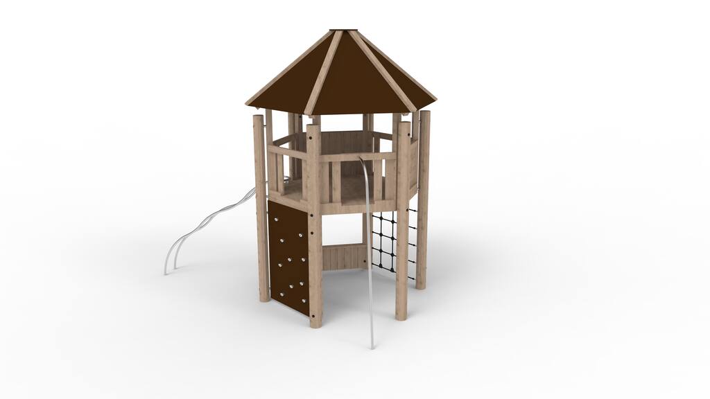 Kletterturm System 6 mit Boden und Dach Ansicht 2