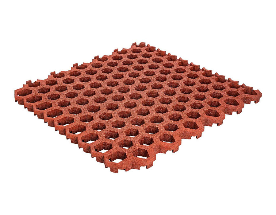 Rasengitter Fallschutzplatte 45 mm rot, Fallhöhe bis 180 cm Ansicht 2