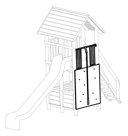 Kletterwand für Turm aus Edelkastanie Ansicht 2