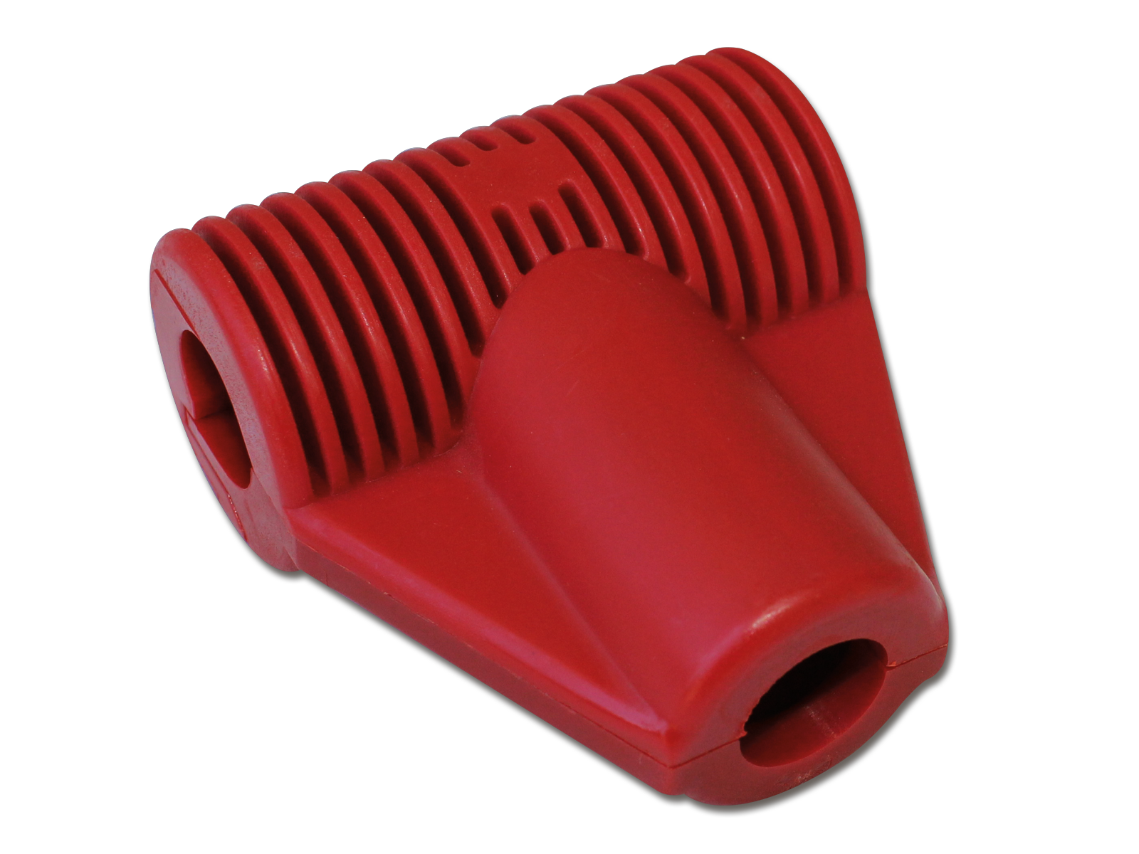 T-Steckverbinder mit Flansch, Farbe rot Ansicht 1