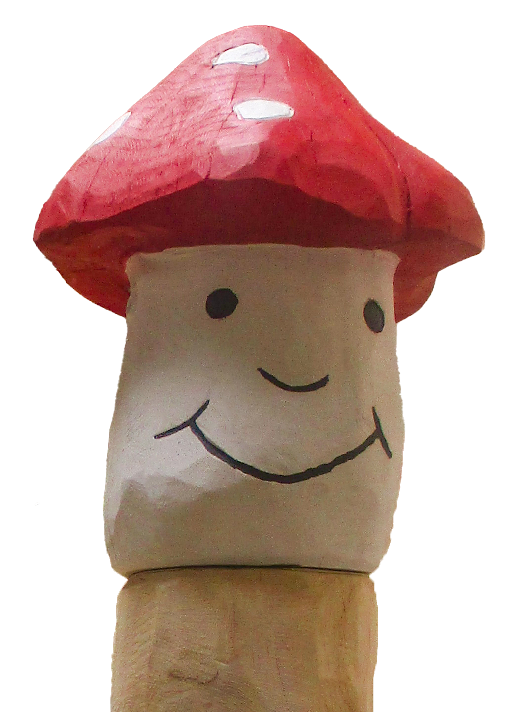 Pfostenkopf/Schnitzfigur Fliegenpilz - Ansicht 2