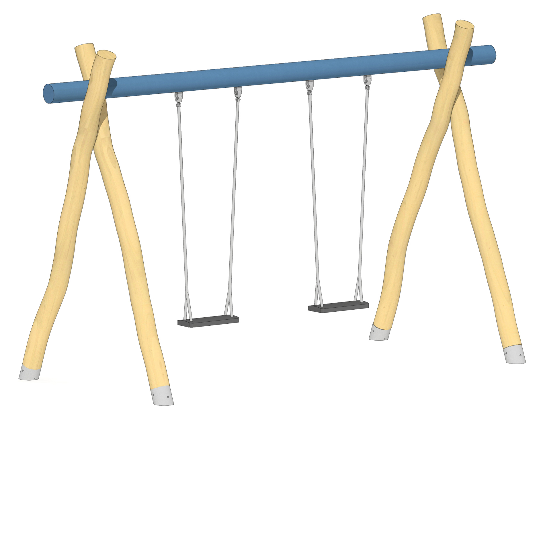 Schaukel 2-fach LH210cm, Querrohr Stahl verzinkt und pulverbeschichtet Ansicht 2
